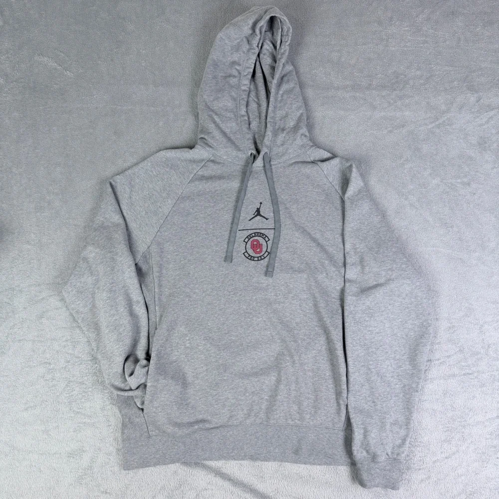 Jordan Oklahoma Sooners Pro Day Dri-FIT Hoodie Mens Large Gray DQ7327-091